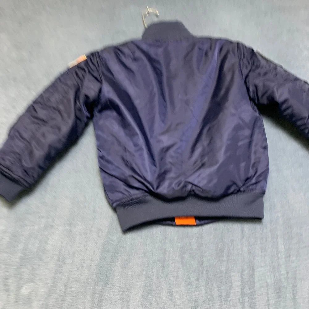 Da Fei Li Top Gun MA-1 Bomber Jacket Kids 6 Navy Blue Long Sleeve Full Zip